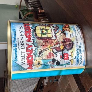 Vintage Mickey Mouse Metal Trash Can